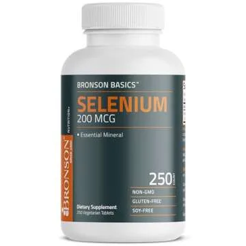 Bronson Selenium 200 mcg Immune & Antioxidant Support Essential Mineral, 250 Vegetarian Tablets