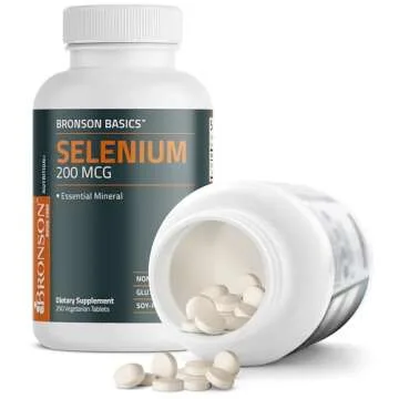 Bronson Selenium 200 mcg Immune & Antioxidant Support Essential Mineral, 250 Vegetarian Tablets