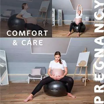 KARIKUN Exercise Ball, 65cm Yoga Ball, Medicine Ball Chair for Fitness - Stability Balance Pilates Core & Workout with Quick Pump - Upgraded Anti Burst Slip Resistance - Home Gym Office Chair