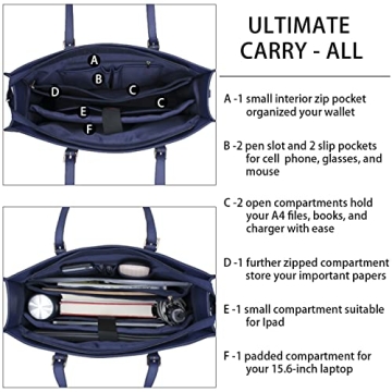 Waterproof Lightweight Leather Laptop Bag for Women