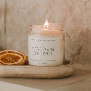 Mango & Coconut Soy Candle - Sweet Water Decor Summer Scent