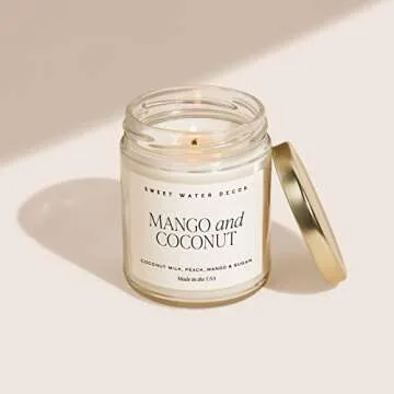 Mango & Coconut Soy Candle - Sweet Water Decor Summer Scent