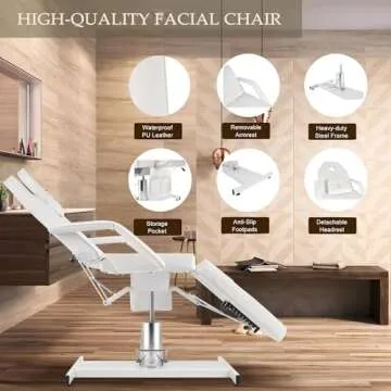 LUXMARS Adjustable Hydraulic Tattoo Chair for Beauty Spa