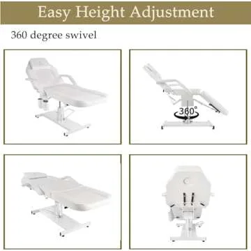 LUXMARS Adjustable Hydraulic Tattoo Chair for Beauty Spa