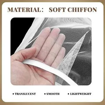 6 Pcs Makeup Protector Hood Washable Light Airy Nylon Chiffon Makeup Hood Zipper Closure Reusable Make up Face Cover for Women Girls Beauty Weddings (White)