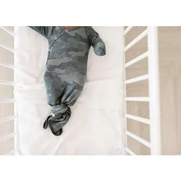 Copper Pearl Baby Gown - Knotted Newborn Sleepers for Baby Boy and Girl, Soft Stretchy Long Sleeve Infant Gowns with Bottom Tie and Hand Mittens, Perfect Hospital Coming Home Outfit (Hunter)