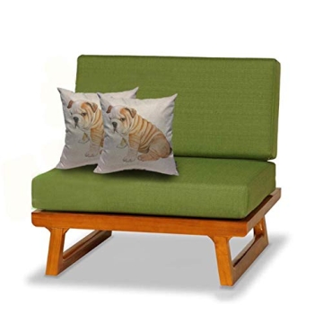 Mugod Cute Dog Throw Pillow Cover Puppy English Bulldog Isolated on White Background Decorative Square Pillow Case for Home Bedroom Living Room Cushion Cover 18x18 Inch