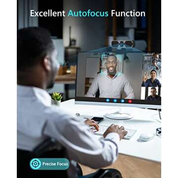 NBPOWER 1080P 60FPS Streaming Camera Webcam with Microphone and Fill RGB Light,Autofocus,Work with Laptop/Desktop Computer/Winsdows/Mac OS/PC Computer for Camera