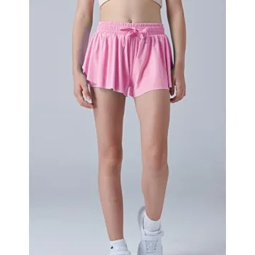 Girls 2-in-1 Butterfly Shorts Set for Active Play