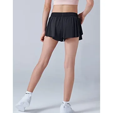 Girls 2-in-1 Butterfly Shorts Set for Active Play