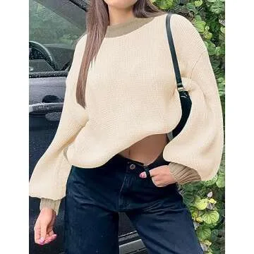 ZESICA Long Sleeve Crew Neck Pullover for Women