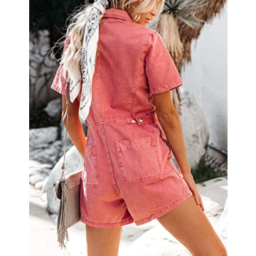 COWOKA Women's Vintage Denim Jumpsuit Comfortable Stylish