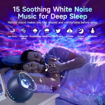 One Fire Upgrade Star Projector Galaxy Light,15 Colors Night Light Projector Lights,Bluetooth&15 White Noise Sound Machine With Light Projector Mood Lighting,Remote Planetarium Projector for Kids Gift