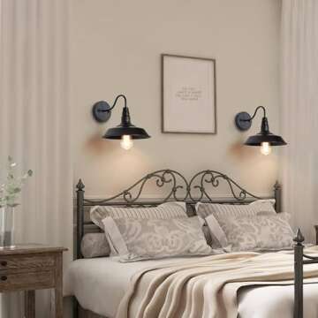 LNC Black Gooseneck Wall Sconces Barn Warehouse Farmhouse Sconces Wall Lighting