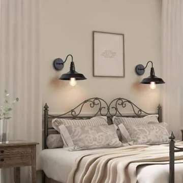 LNC Black Gooseneck Wall Sconces Barn Warehouse Farmhouse Sconces Wall Lighting