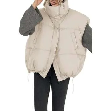 Veatzaer Women’s Oversized Puffer Vest for Winter Warmth