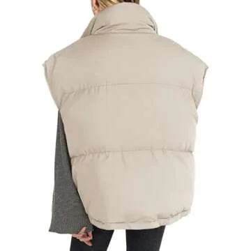 Veatzaer Women’s Oversized Puffer Vest for Winter Warmth