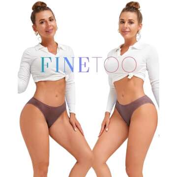 FINETOO 9 Pack Cotton Underwear for Women Sexy Low Rise Ribbed Hipster Breathable Soft Womens Bikini Panties Cheeky S-XL