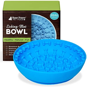 Raw Paws Licking Mat Bowl, 1 ct - Distraction Mat for Dogs with Suction, Lick Bowl for Dogs Large to...