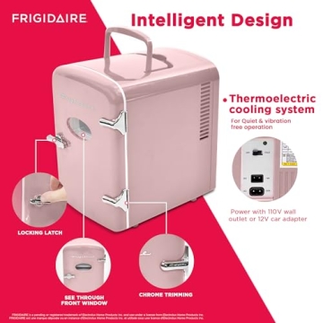 Frigidaire Retro Pink Mini Fridge - Eco-Friendly 4L
