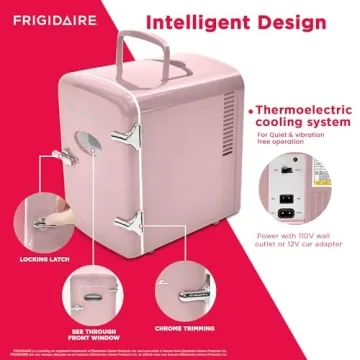 Frigidaire Retro Pink Mini Fridge - Eco-Friendly 4L