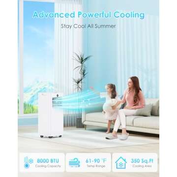 Ultimate Cooling Experience with 4-in-1 Portable 8,000 BTU Air Conditioner