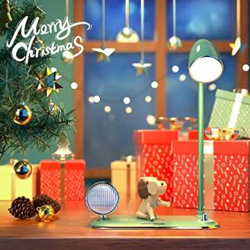 COLSUR Desk Table Lamp 3 in 1, Bluetooth Speaker,Wireless Charger Assemble Light & Retro 50s-ish, Music Bedside Table Lamp for Study,Home,Office, Louder Volume,Rich Bass