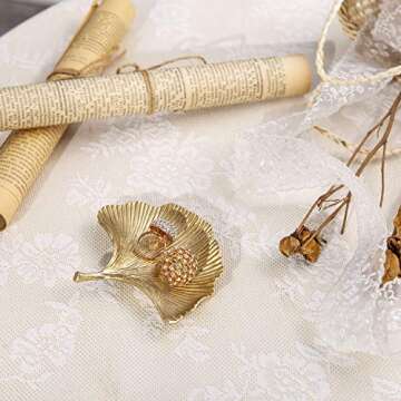 Ginkgo Leaf Jewelry Tray - Vintage Trinket Dish Gift