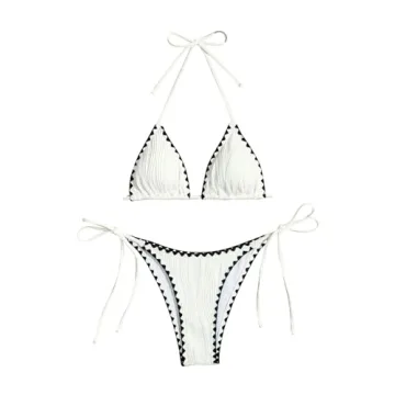 GORGLITTER Women's String Thong Bikini Set - High Cut Triangle Swimsuit