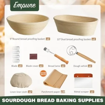 Empune Banneton Bread Proofing Set for Perfect Baking