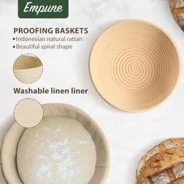 Empune Banneton Bread Proofing Set for Perfect Baking