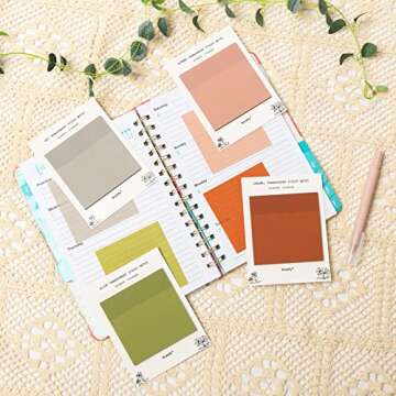 Stylish Earth Tone Transparent Sticky Notes Set of 4 Pads