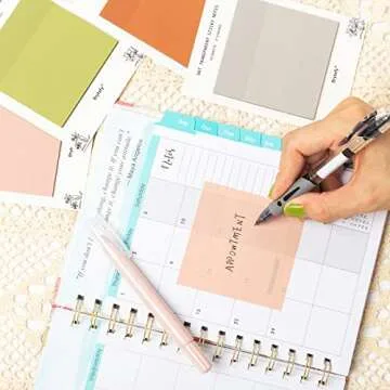 Stylish Earth Tone Transparent Sticky Notes Set of 4 Pads