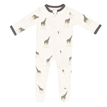 KYTE BABY Unisex Zipper Closure Footies - Adorable Giraffe Design for Infants (12-18 Months)