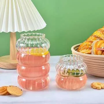 Koythin Ribbed Glassware Set of 3 - Stylish & Versatile Cups