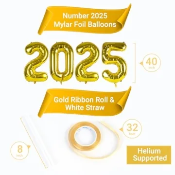 16-Inch Happy New Year Balloon Decorations for 2025