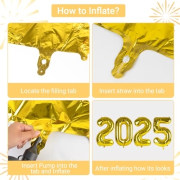 16-Inch Happy New Year Balloon Decorations for 2025