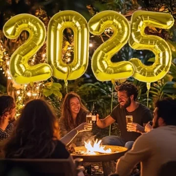 16-Inch Happy New Year Balloon Decorations for 2025