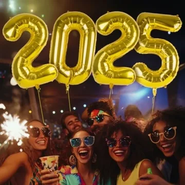 16-Inch Happy New Year Balloon Decorations for 2025