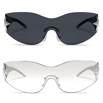 Allarallvr Y2K Trendy Sunglasses - Vintage Style & UV Protection