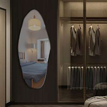 Broojo Irregular Wall Mirror Asymmetrical Accent Wall Mounted Mirror 19.6 x 47 Inch for Living Room ...