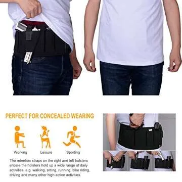 Fullmosa Concealed Carry Belly Band Holster for Handguns