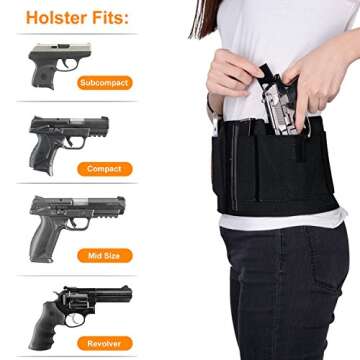Fullmosa Concealed Carry Belly Band Holster for Handguns