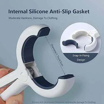 Plastic Clothespins, Beach Towel Clips, Heavy Duty Laundry Clothes Pins Clips with Springs, Beach Towel Holder to Keep Your Towel from Blowing Away (6Pcs Blue)