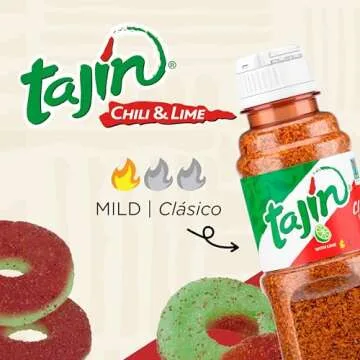 Snak Club Watermelon Rings, Tajin Chili & Lime Seasoned, Sweet and Spicy Gummy Candy, Mild in Heat Bold in Flavor, Low-Fat, Vegan, Gluten-Free Snack, Family Size, 11 Ounce