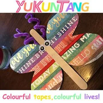 YUKUNTANG Skinny Glitter Paper Washi Tape Set 24 Rolls 12 Color Masking Tape for DIY Crafts Book Designs