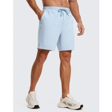 CRZ YOGA Men's Four-Way Stretch Workout Shorts - Comfortable & Durable