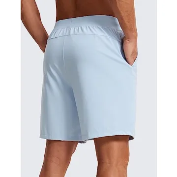 CRZ YOGA Men's Four-Way Stretch Workout Shorts - Comfortable & Durable