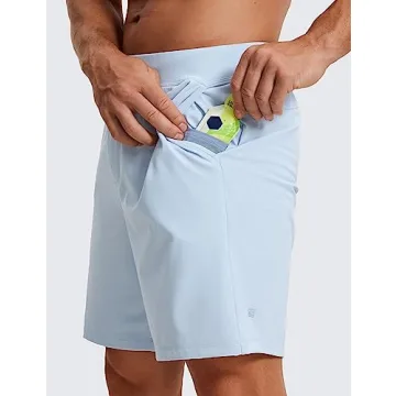 CRZ YOGA Men's Four-Way Stretch Workout Shorts - Comfortable & Durable