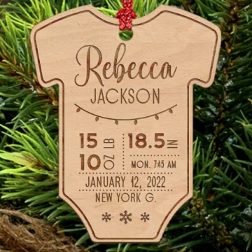 Personalized Baby's Birth Stats Christmas Ornament 2024 - Custom Babys First Christmas Ornament for ...
